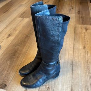Dkny Paulina Black Tall Leather Boots 